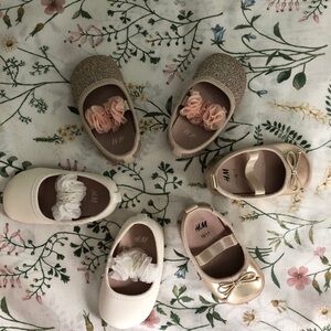 H&M Baby Infant Glitter and Cream Ballet Flats 16/17